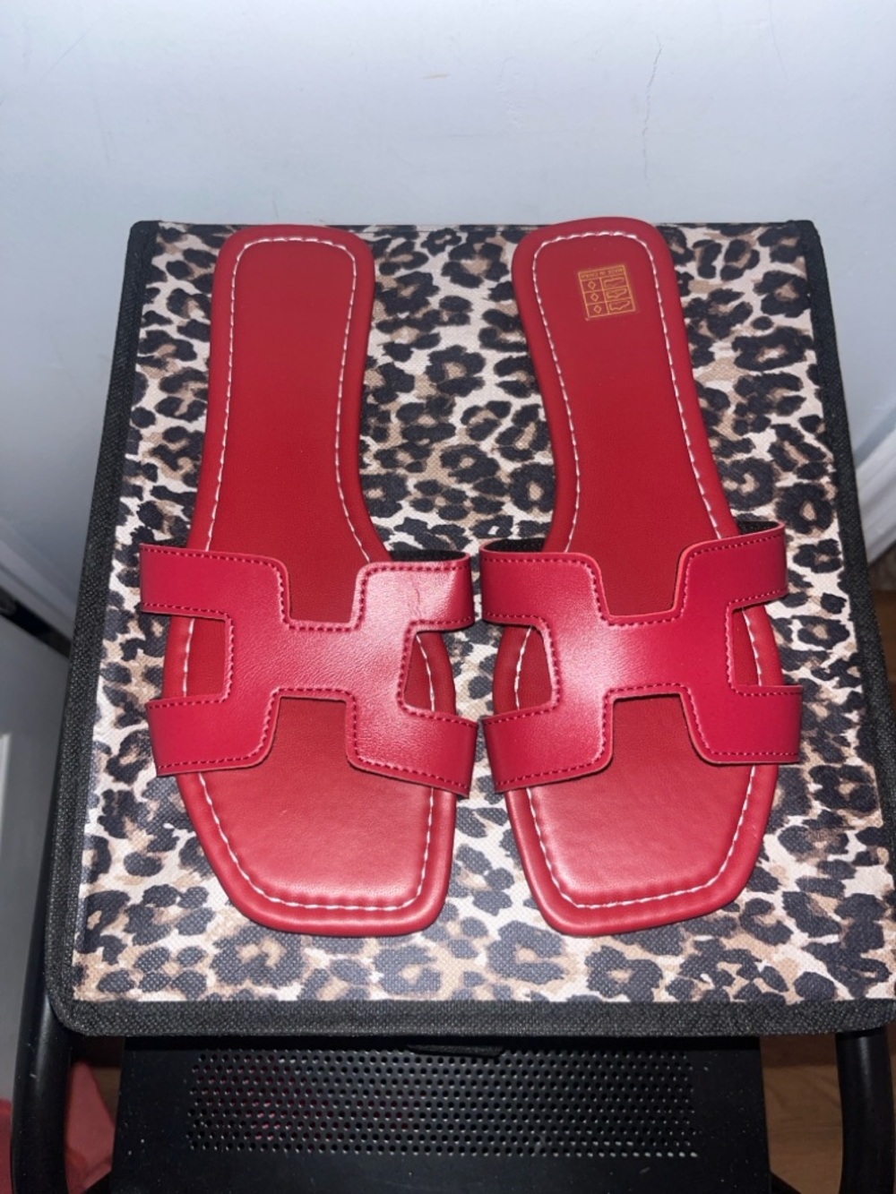 Red H sandals